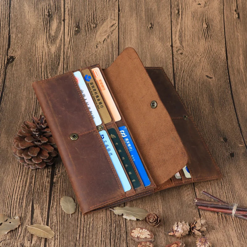 Pinchaqui.cl® Billetera Vintage de Cuero Genuino para Hombre