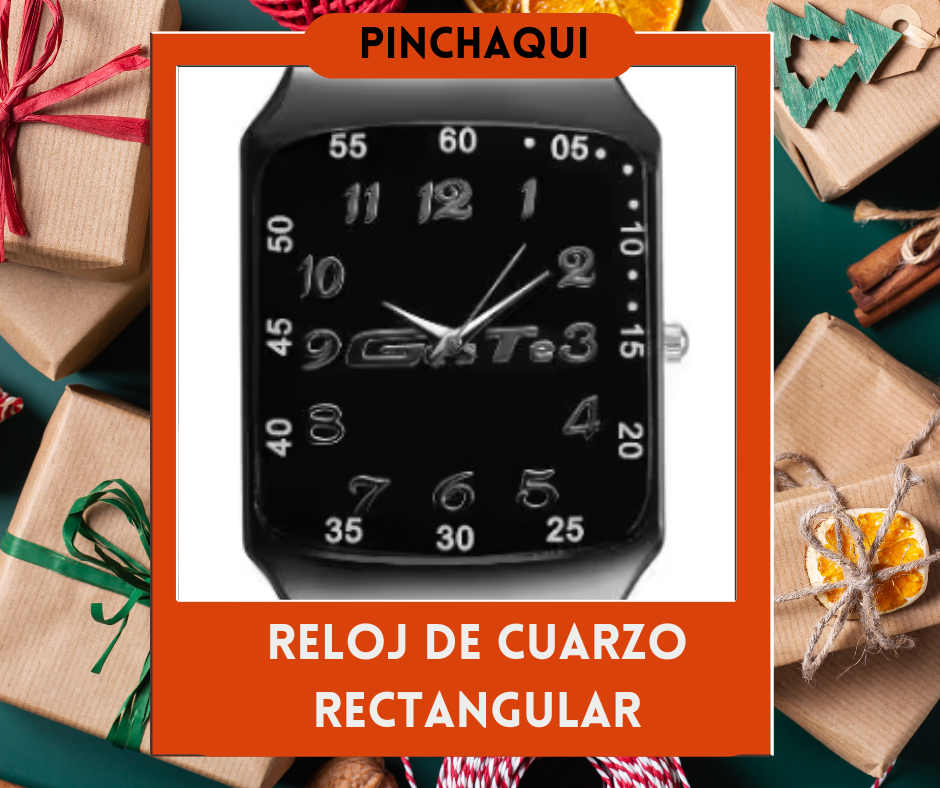 Pinchaqui.cl® Reloj de Cuarzo Rectangular de Lujo para Hombre y Mujer