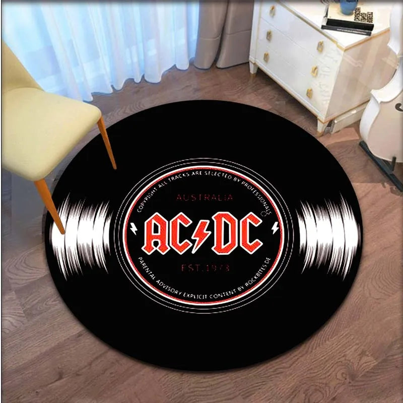 Pinchaqui.cl® 2 Alfombra Redonda Retro con Patrón de CD