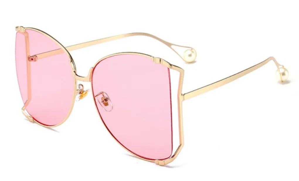 Pinchaqui.cl® Lentes de Sol Cuadradas de Gran Tamaño con Montura de Metal Mujer