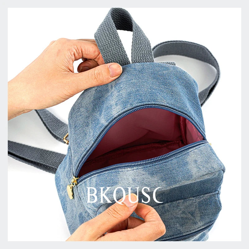 Pinchaqui.cl® Mini Mochila Vaquera Retro Lavada para Mujer