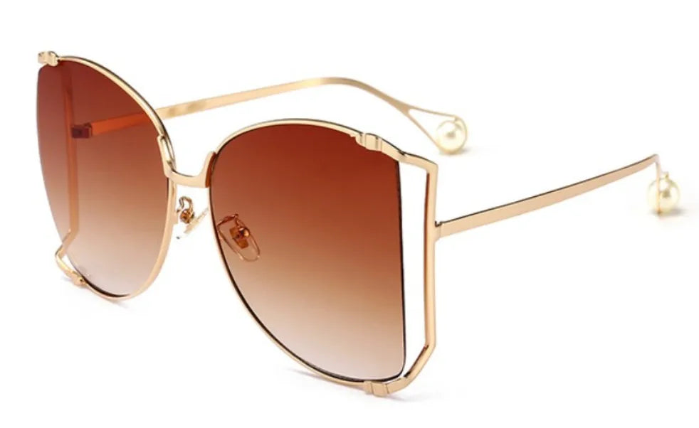 Pinchaqui.cl® Lentes de Sol Cuadradas de Gran Tamaño con Montura de Metal Mujer