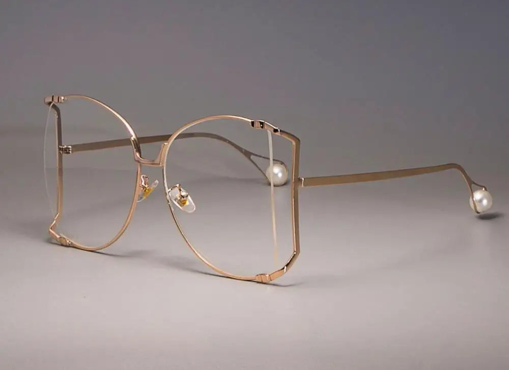 Pinchaqui.cl® Lentes de Sol Cuadradas de Gran Tamaño con Montura de Metal Mujer