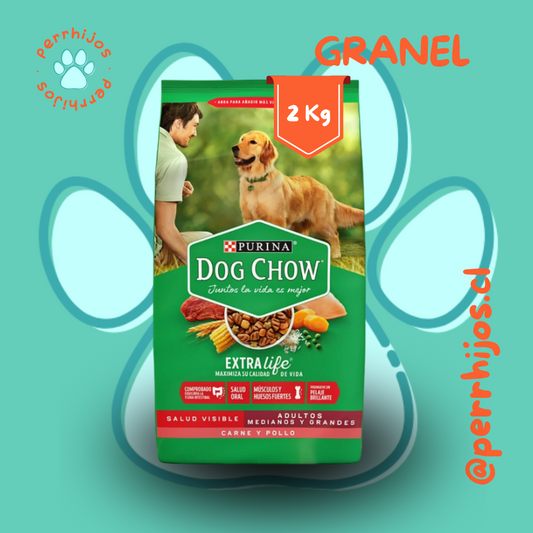Perrhijos® Dog Chow Adultos Medianos y Grandes Carne y Pollo Granel
