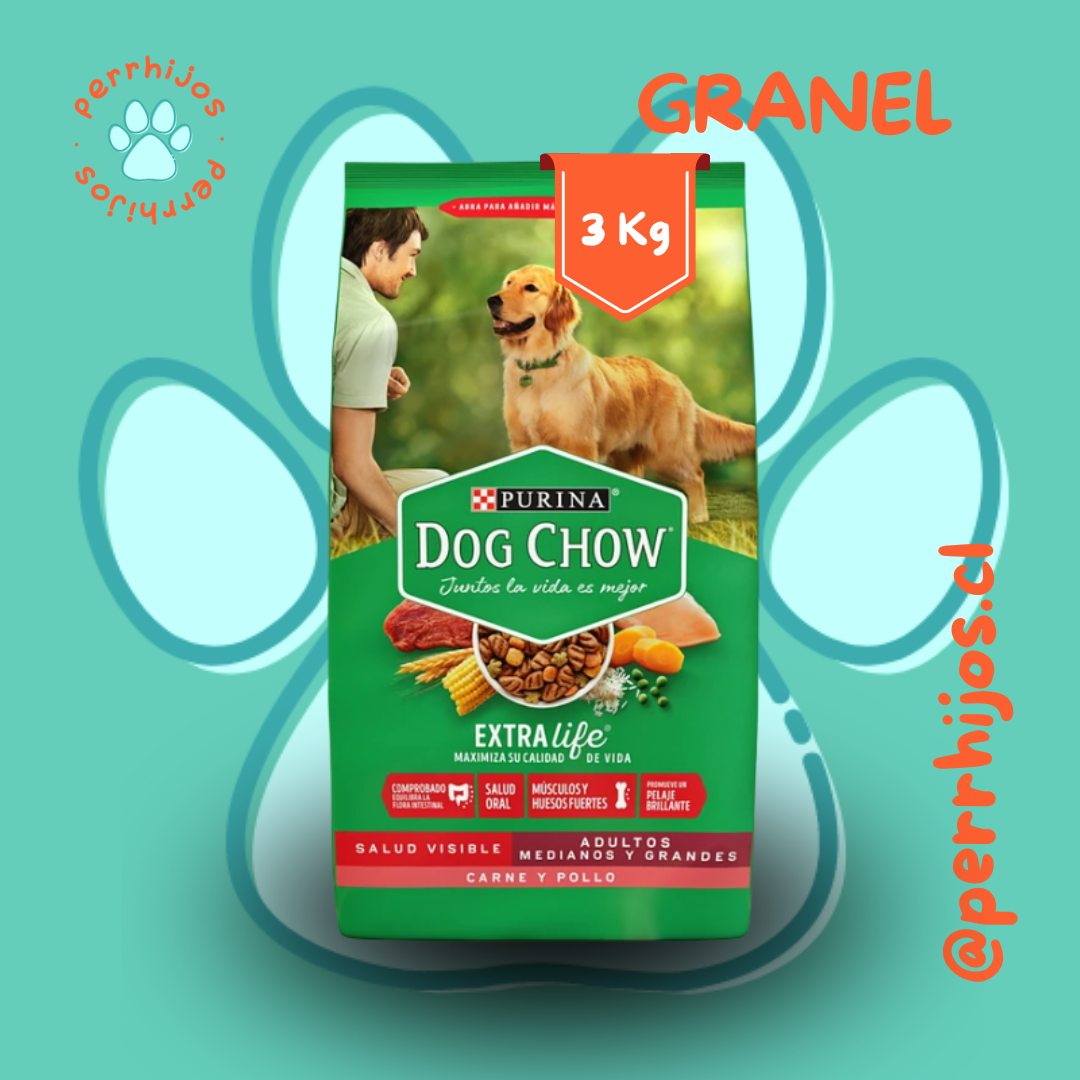 Perrhijos® Dog Chow Adultos Medianos y Grandes Carne y Pollo Granel