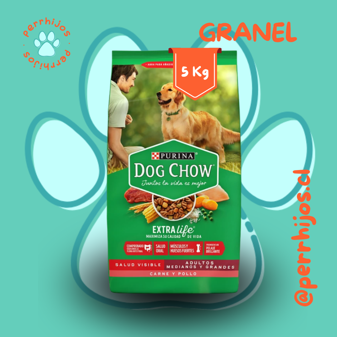 Perrhijos® Dog Chow Adultos Medianos y Grandes Carne y Pollo Granel