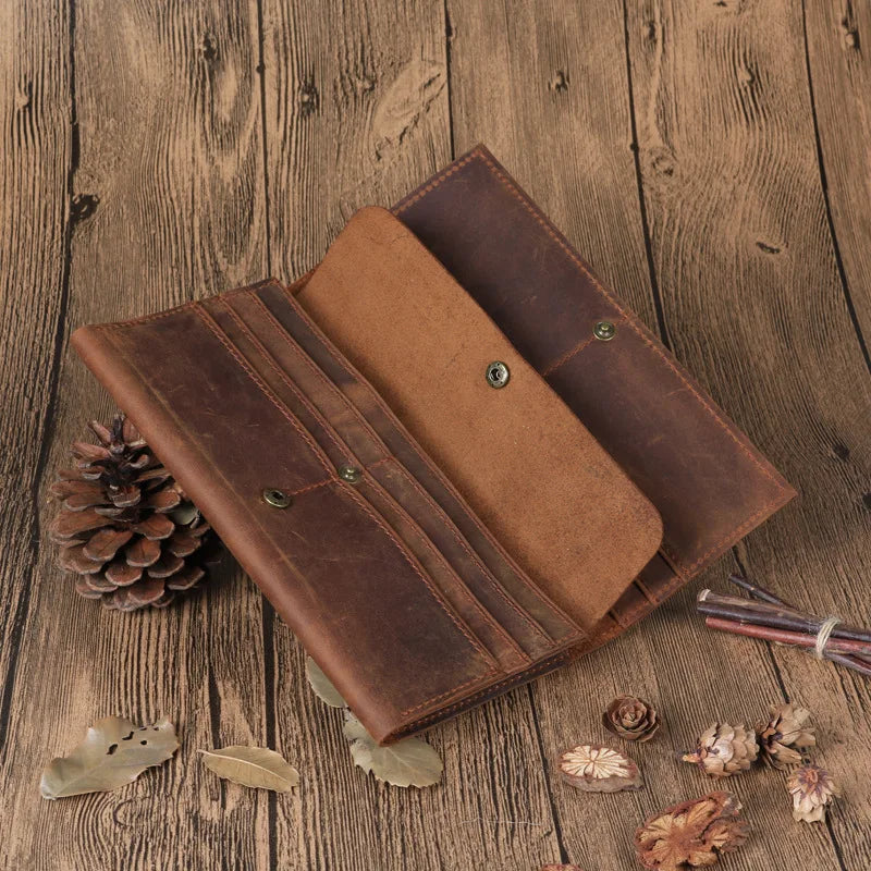 Pinchaqui.cl® Billetera Vintage de Cuero Genuino para Hombre
