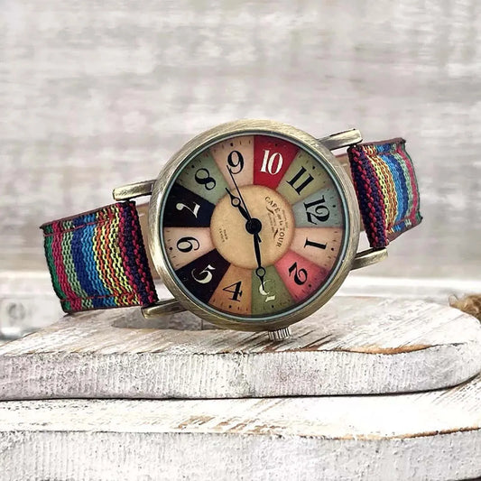 Pinchaqui.cl® Relojes con Patrón de Arcoíris Multicolor para Mujer