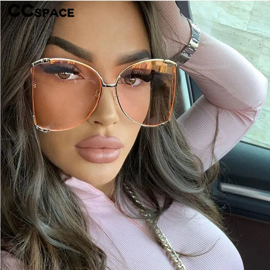 Pinchaqui.cl® Lentes de Sol Cuadradas de Gran Tamaño con Montura de Metal Mujer