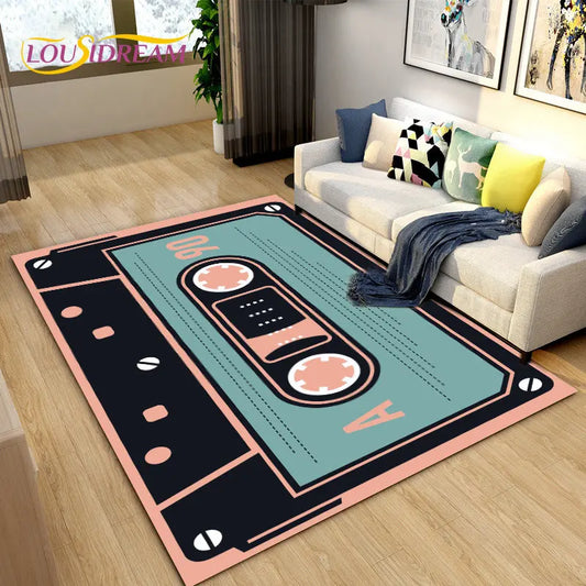 Pinchaqui.cl® Alfombra Casete Decoración Antideslizante Retro Vintage
