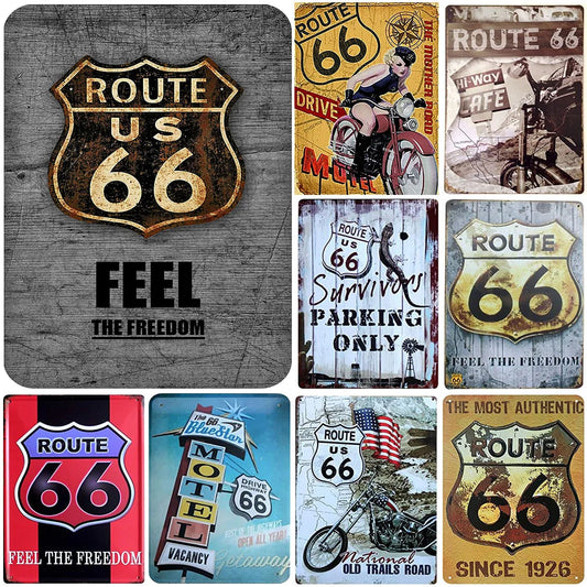 Pinchaqui.cl® Letreros Placa Ruta 66 Retro Vintage