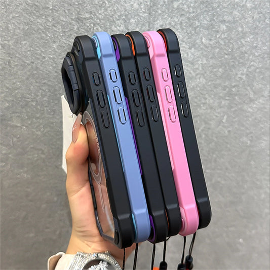Pinchaqui.cl® Funda con correa de muñeca Color Clash para iPhone