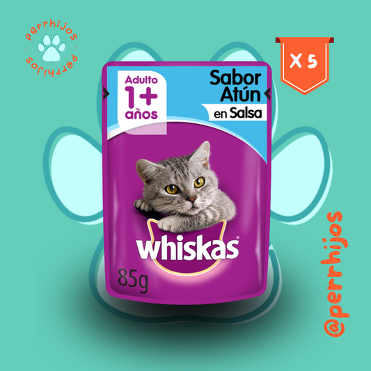 Perrhijos.cl® Whiskas® Sobre Gato Adulto – Sabor Atún en Salsa 85 g